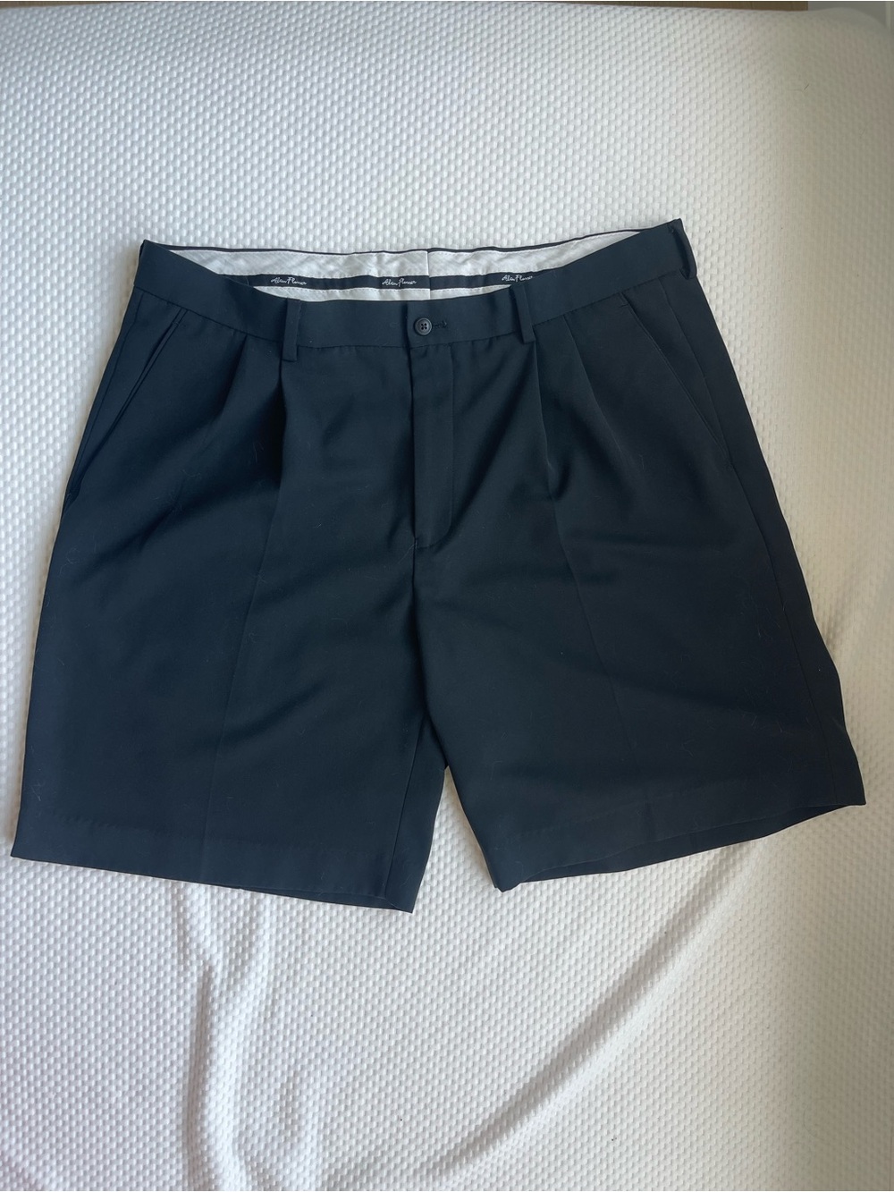 Alan Flusser Golf Mens Black Pleated Front Performance Shorts Size 38
